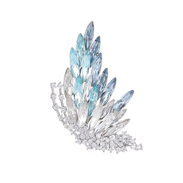 聆听花开 法式优雅气质小众大气高级感奢华创意个性高档镶锆石轻奢精致西装外套别针胸花配饰 合金 胸针 女款