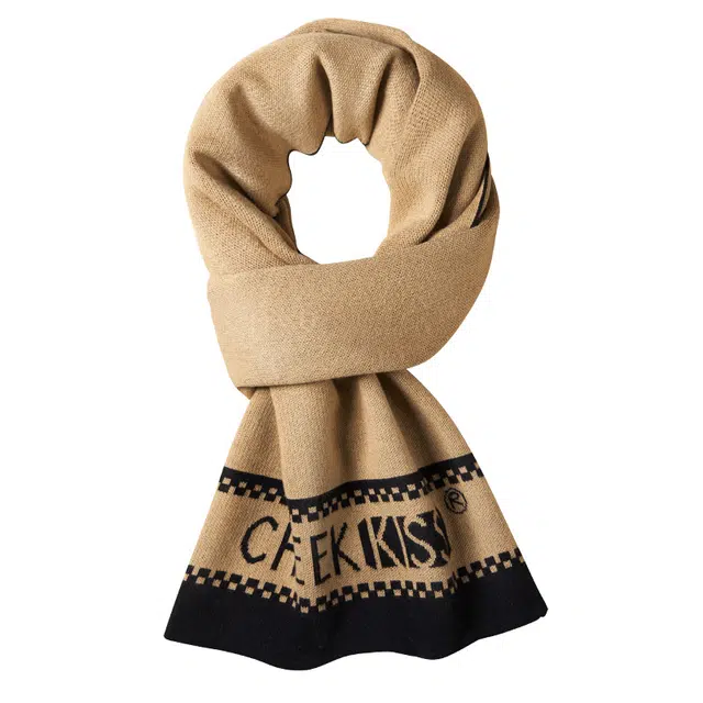 脸颊之吻 时尚百搭御寒防风 聚酯纤维 绒线围巾 男款