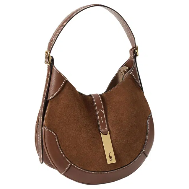 Polo Ralph Lauren Polo ID Suede Crossbody Small Brown