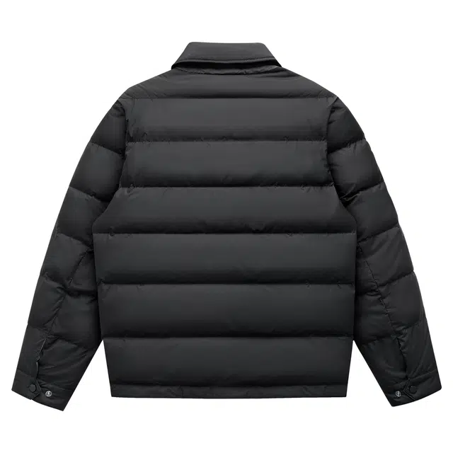 与狼共舞 行政通勤轻商务休闲百搭工装外套轻暖便携自在加厚保暖鹅绒内胆简约纯色翻领羽绒服 男款