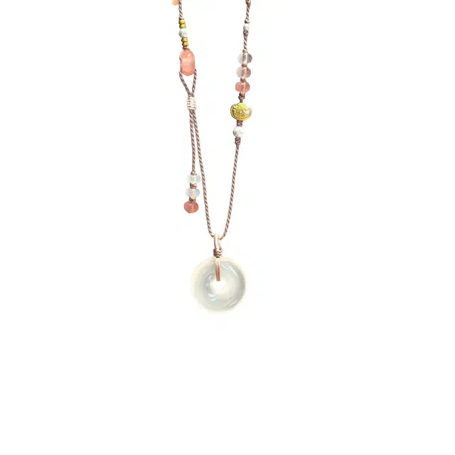 琢玉居 如意平安扣 新中式小众设计日常通勤 #好运 琉璃 玉石吊坠 女款