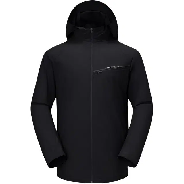 超级安踏 连帽拉链休闲简约纯色加绒夹克外套 男款