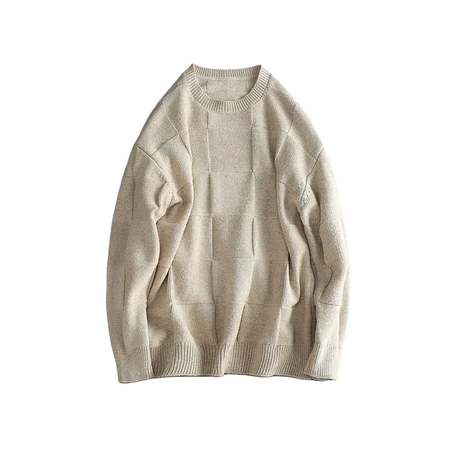 空城计 日系极简拼接圆领套头纯色长袖毛衣 男女同款