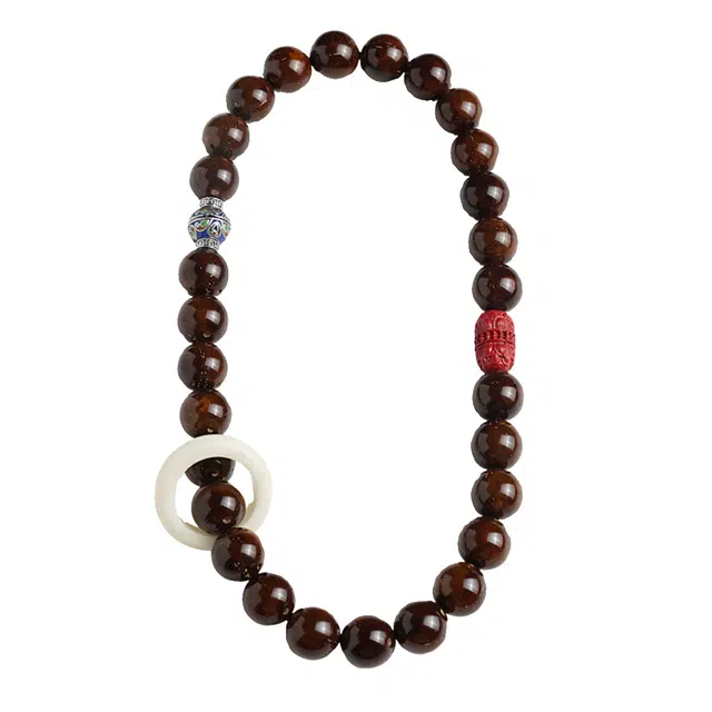 茂琼 八方来财好事花生万事顺遂新中式国潮复古时尚优雅个性精致高端文玩文玩配饰朱砂莲花跑环文玩 紫金鼠 菩提类手串 男女同款情侣款