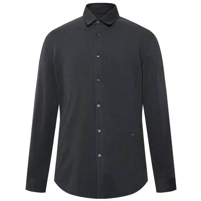 利郎 商务休闲纯色尖领含山羊绒质感简约通勤保暖冬季衬衫 男款