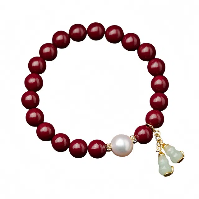 仙园韵 新中式国潮国风优雅气质翡翠葫芦转运珠转运招财平安轻奢小众通勤日常佩戴佛珠 朱砂 手串 女款