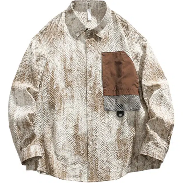 马员外 美式高街复古休闲宽松舒适基础款长袖衬衫 男女同款