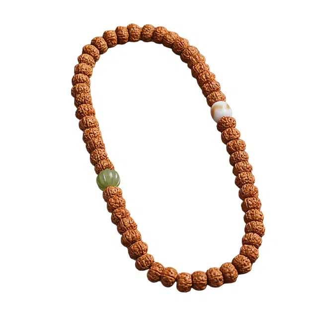 宣华意 【精品级】尼泊尔原籽矮庄双龙纹佛念珠 国潮民族风复古文雅高端 盘玩文玩天珠配饰 手持 多圈叠戴 金刚菩提 手串 男女同款情侣款