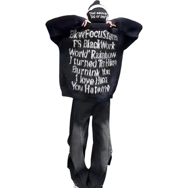 虫小绿 国潮复古字母印花仿貂毛毛衣外套春秋季软糯温柔风宽松休闲百搭保暖情侣套头圆领长袖针织衫 男女同款