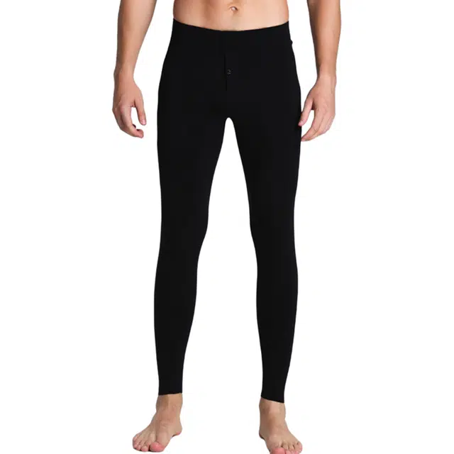 潞优野 高级感男士德绒暖内衣加绒无痕磨毛秋裤发热打底秋男保暖裤 男款