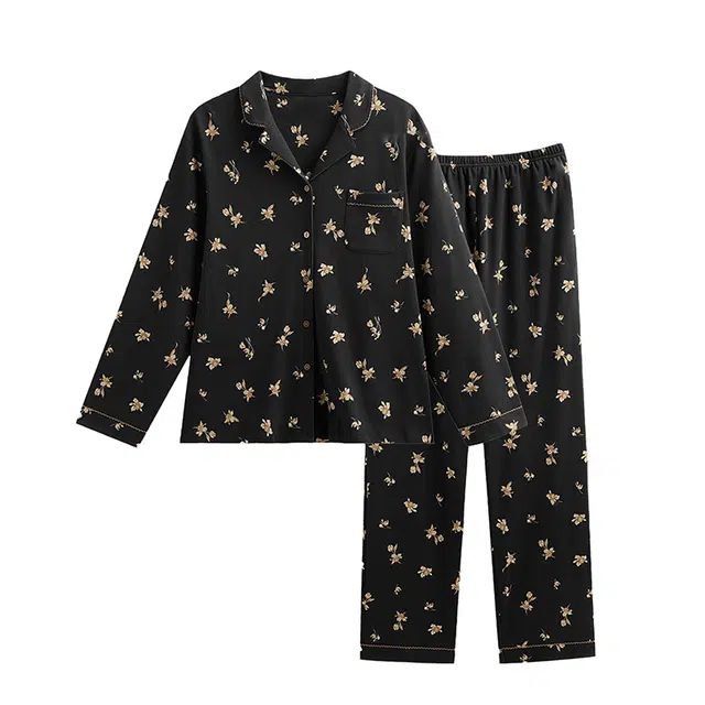 潞优野 舒适亲肤云朵衣纯棉长袖宽松休闲可外穿家居服 睡衣套装 女款