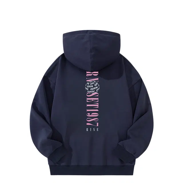 贵人鸟 生活系列 美式复古潮流字母印花宽松休闲棉质透气连帽套头卫衣 男女同款