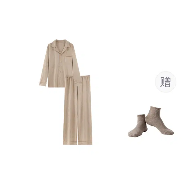 俞兆林 高级感男士时尚翻领开衫青少年柔软保暖羊毛绒长袖长裤舒适家居服睡衣套装 秋冬季 男款