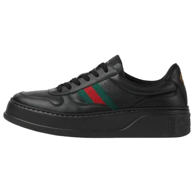 Gucci Leather Low Top Sneakers Black
