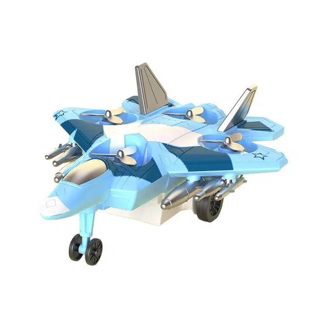 图米鱼 战斗机旋转高速 飞机 惯性回力滑行玩具