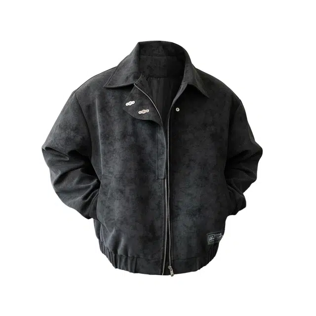 物质公式 美式复古高街巴恩风扎染拼接解构休闲运动宽松百搭潮流个性基础款防风防水飞行员教练夹克外套工装机能谷仓哈灵顿皮衣 男女同款