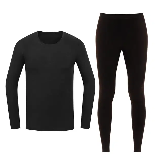 潞优野 德绒抗静电加绒加厚羊绒蛋白秋衣秋裤 保暖套装 男款