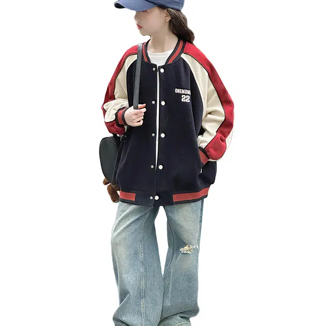 黑恐龙棒球服 时尚中大童秋款时髦 儿童款