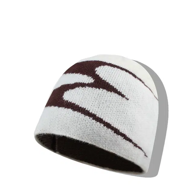 【秋冬必备~通勤百搭】 攸委 韩版设计师款小众字母毛线显脸小帽子女冬季保暖 针织 时尚包头冷帽撞色绒线帽套头帽 男女同款情侣款