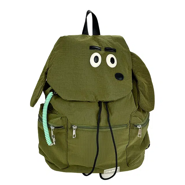 笛贝嘉 机能风大容量校园通勤 牛津布 双肩包 男女同款情侣款 绿色/蓝色