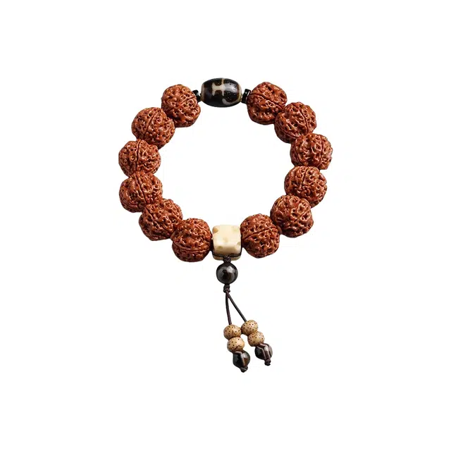 茂琼 新中式国潮复古民族风文玩原籽单圈盘玩串珠 金刚菩提 手串 男款