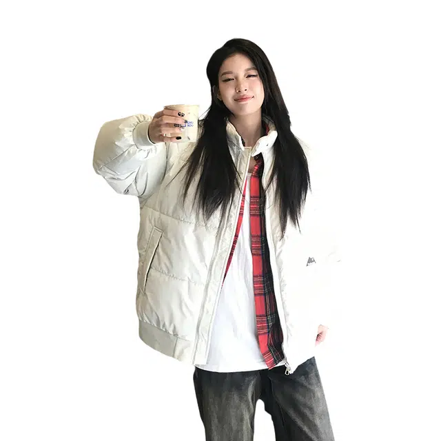 红蜻蜓 纯色棉袄外套冬季保暖拉链棉衣防风立领简约休闲百搭棉服 男女同款