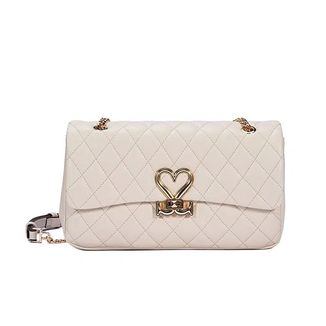 都宝路 经典绣线金色爱心五锁质感百搭 聚氨酯 单肩包 女款 多色