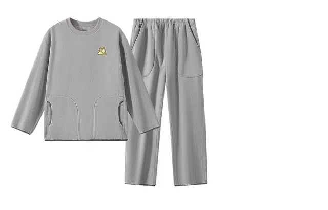 有棵树 秋冬季双面摇粒绒男士家居服套头长袖长裤加绒保暖可外穿睡衣套装 男款