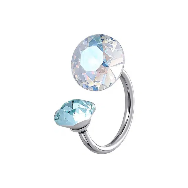 蓝钻马蹄环耳骨钉 极昼 轻奢闪耀独特创意高级感设计 精致时尚百搭 小众简约高颜值日常养耳洞睡觉免摘 钛钢 耳钉 男女同款情侣款