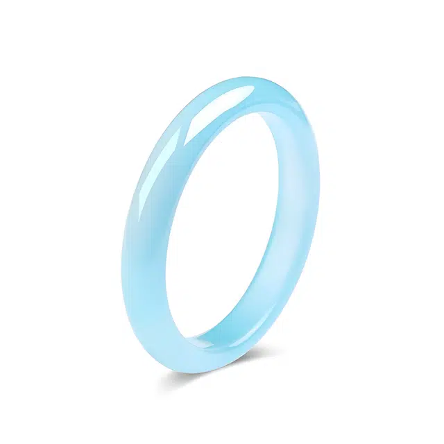 匠锁心玉 天空蓝晴空烟雨 水润清透轻奢高级清冷感古风古典新中式温润气质典雅小众旗袍汉服时尚百搭素圈显白#好运天然 玉髓 手镯 女款