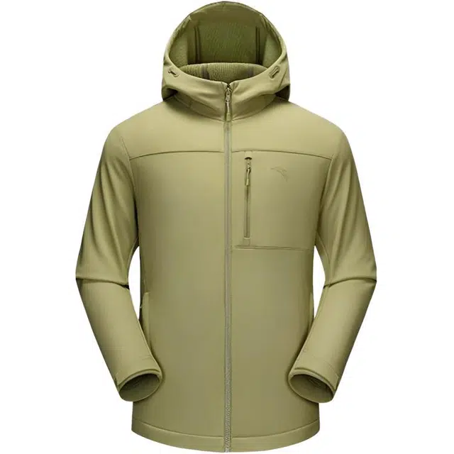 超级安踏 连帽拉链加绒加厚纯色夹克外套 男款