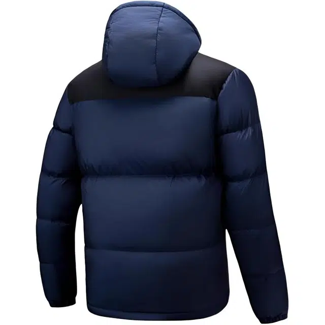 超级安踏 连帽拉链拼色宽松羽绒服 男款