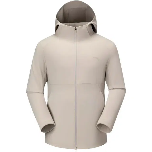 超级安踏 连帽拉链运动纯色加绒休闲夹克外套 男款