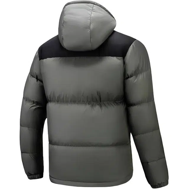 超级安踏 连帽休闲运动拉链拼色宽松羽绒服 男款