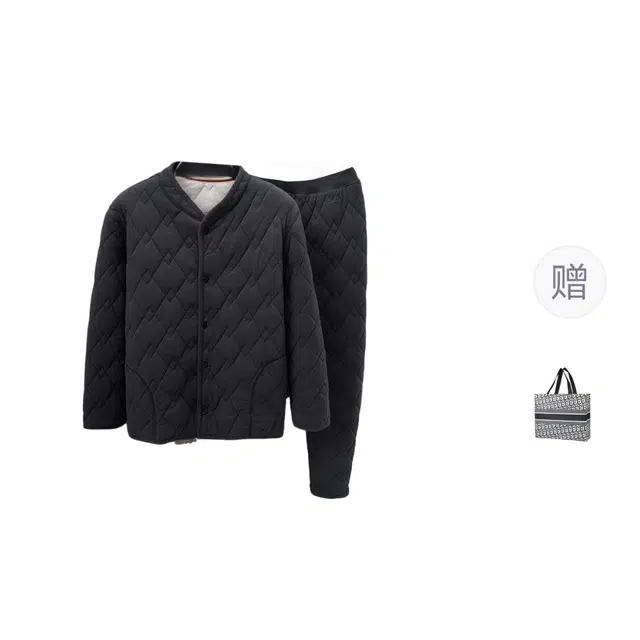 老爷车 爸爸装秋冬季棉衣套装中老年人保暖棉袄棉裤两件套棉服 男款