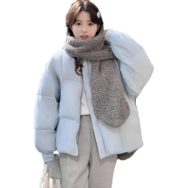 纤丝鸟 韩版设计感短款宽松面包服简约韩系潮流截短外套 女款