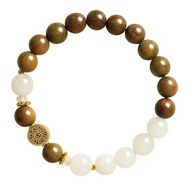 琛宬 【八方来财财源滚滚】诸事顺利平安喜乐招财纳福转运珠复古国风国潮新中式手持盘玩佛珠气质百搭#好运 绿檀 菩提手串 女款