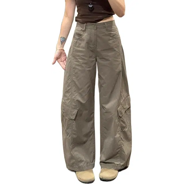 如续 高个子加长设计感美式辣妹弯刀裤显瘦多口袋工装休闲裤 女款