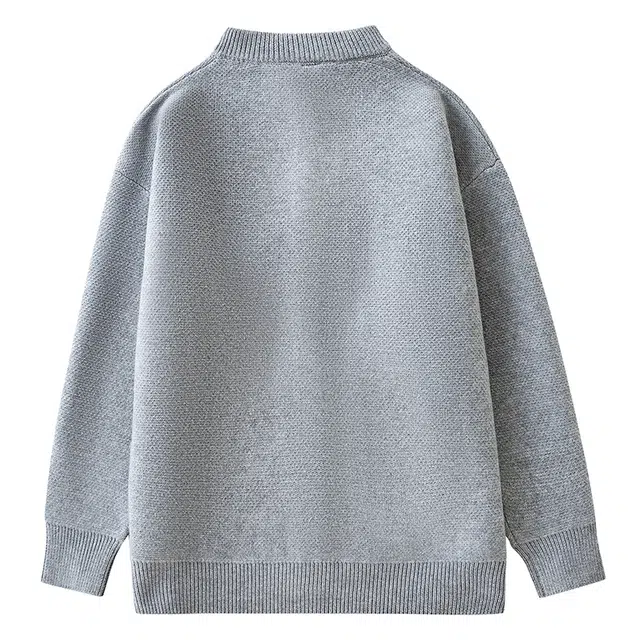 棉基因 老钱风肌理感结构设计款纯色百搭日常通勤学院风开衫舒适休闲针织毛衣 男女同款