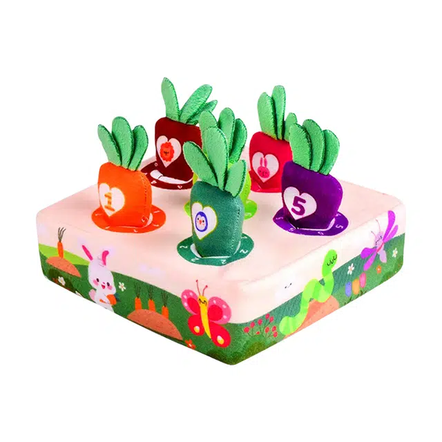 图米鱼 儿童数字拔萝卜玩具婴幼儿手部训练数字认知配对 益智 早教教具