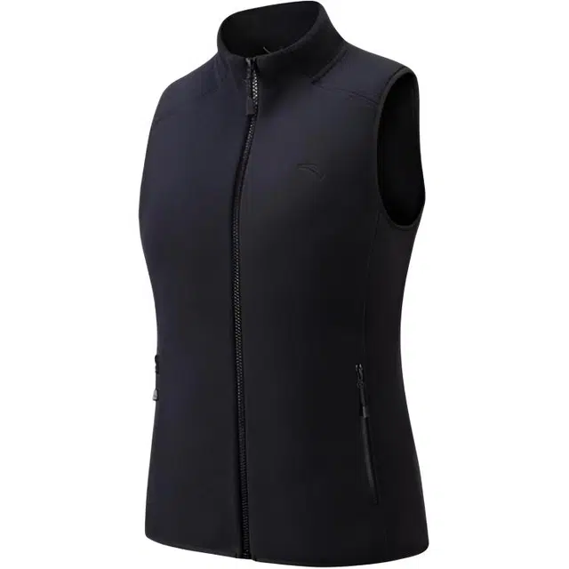 超级安踏 立领休闲拉链纯色修身保暖马甲 女款