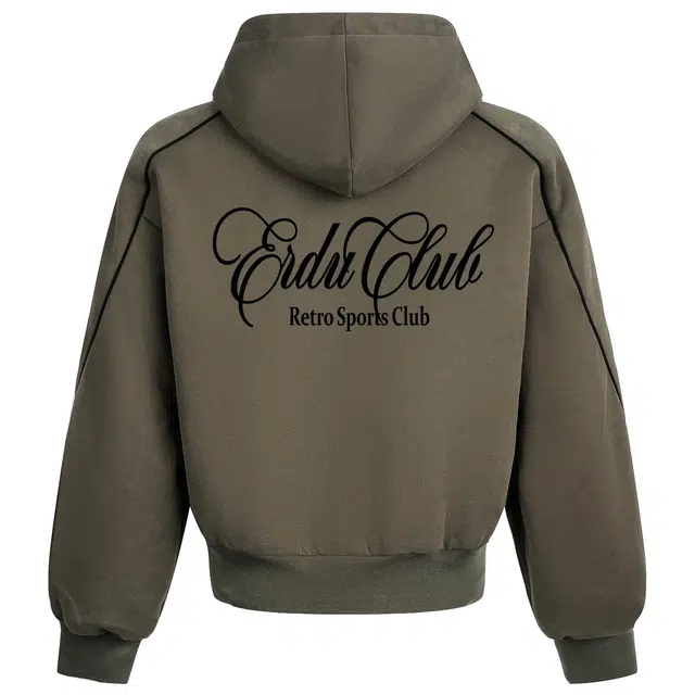 而度 复古运动风连帽拉链侧边线条后背精致字母印花工艺高街小众百搭开衫卫衣 男女同款