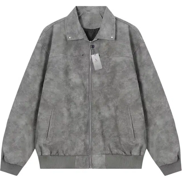 袋鼠 美式潮牌韩系慵懒松弛氛围情侣百搭舒适休闲长袖宽松复古高级感痞帅外套夹克 男女同款