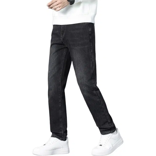 潮人榜 美式高端轻商务秋冬款百搭潮流日常通勤时尚休闲修身直筒小脚弹力牛仔裤 男款