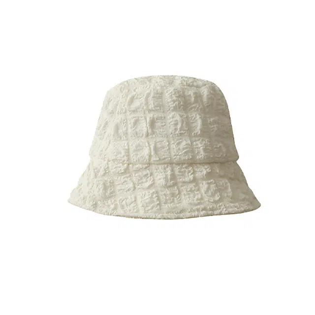 祎步康 温柔泡芙薄款褶皱泡泡优雅纱盆帽户外遮阳百搭防晒水桶帽 涤纶 渔夫帽 女款