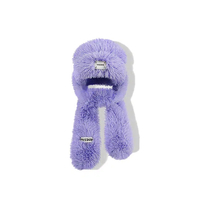 【暖冬必入~甜美小兔】 攸委 可爱长毛兔耳朵毛绒帽子女冬季加厚保暖护耳帽围巾一体两用 涤纶 时尚百搭防寒网红斗篷帽 男女同款情侣款