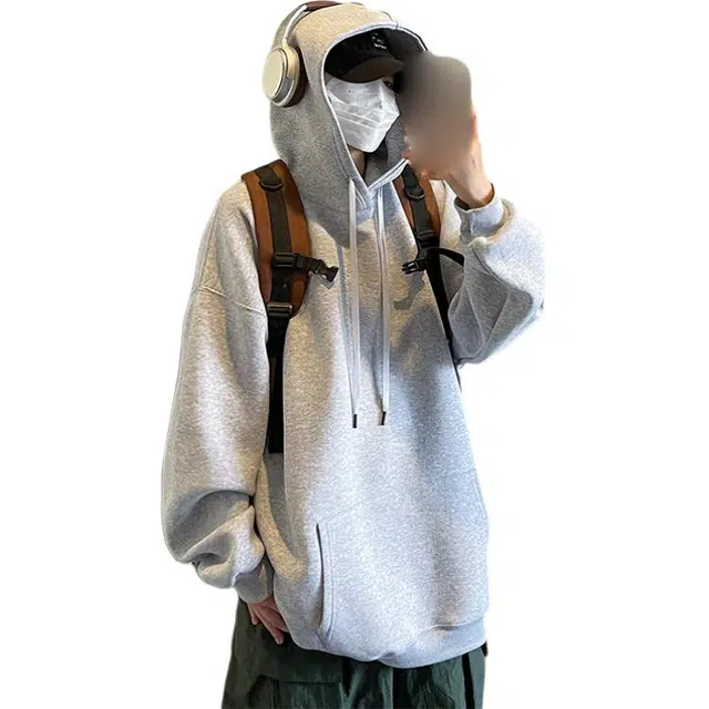 单爵 美式男生春秋季潮牌男士高街痞帅连帽上衣卫衣 男女同款