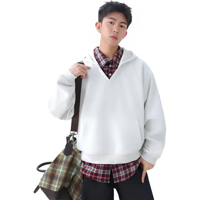 左岸 美式高街青少年百搭休闲上衣舒适简约连帽设计时尚宽松小众学院风户外港风潮牌卫衣 男款