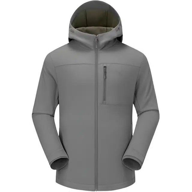 超级安踏 连帽拉链加绒加厚纯色运动休闲夹克外套 男款