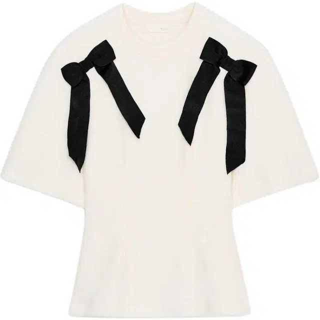 ZARA Bow Detail Slim Fit T-Shirt
